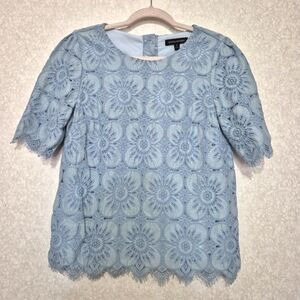 Banana Republic Blue Boxy Embellished Blouse..SIZE:S